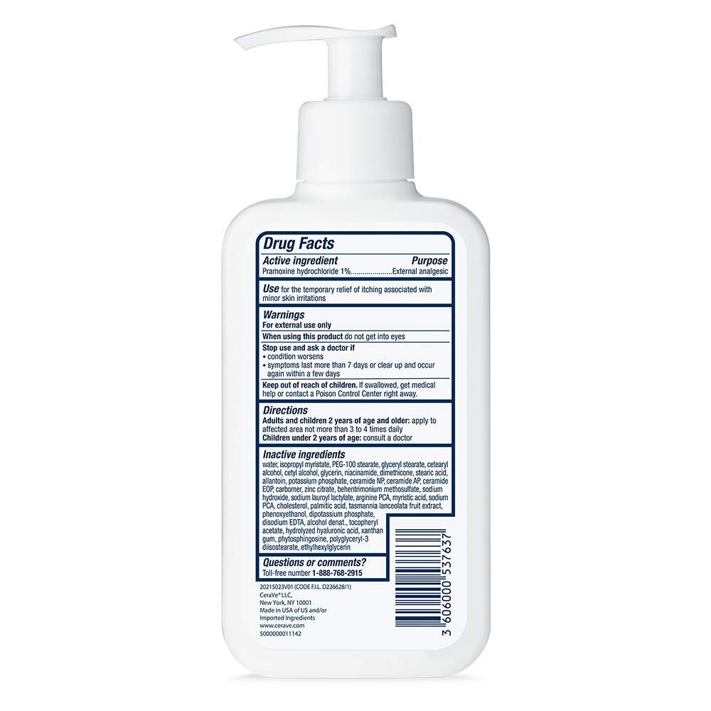 CeraVe Anti Itch Moisturizing Lotion with Pramoxine Hydrochloride, Relieves Itch with Minor Skin Irritations, Sunburn Relief, Bug Bites, 8 Ounce - Image 7