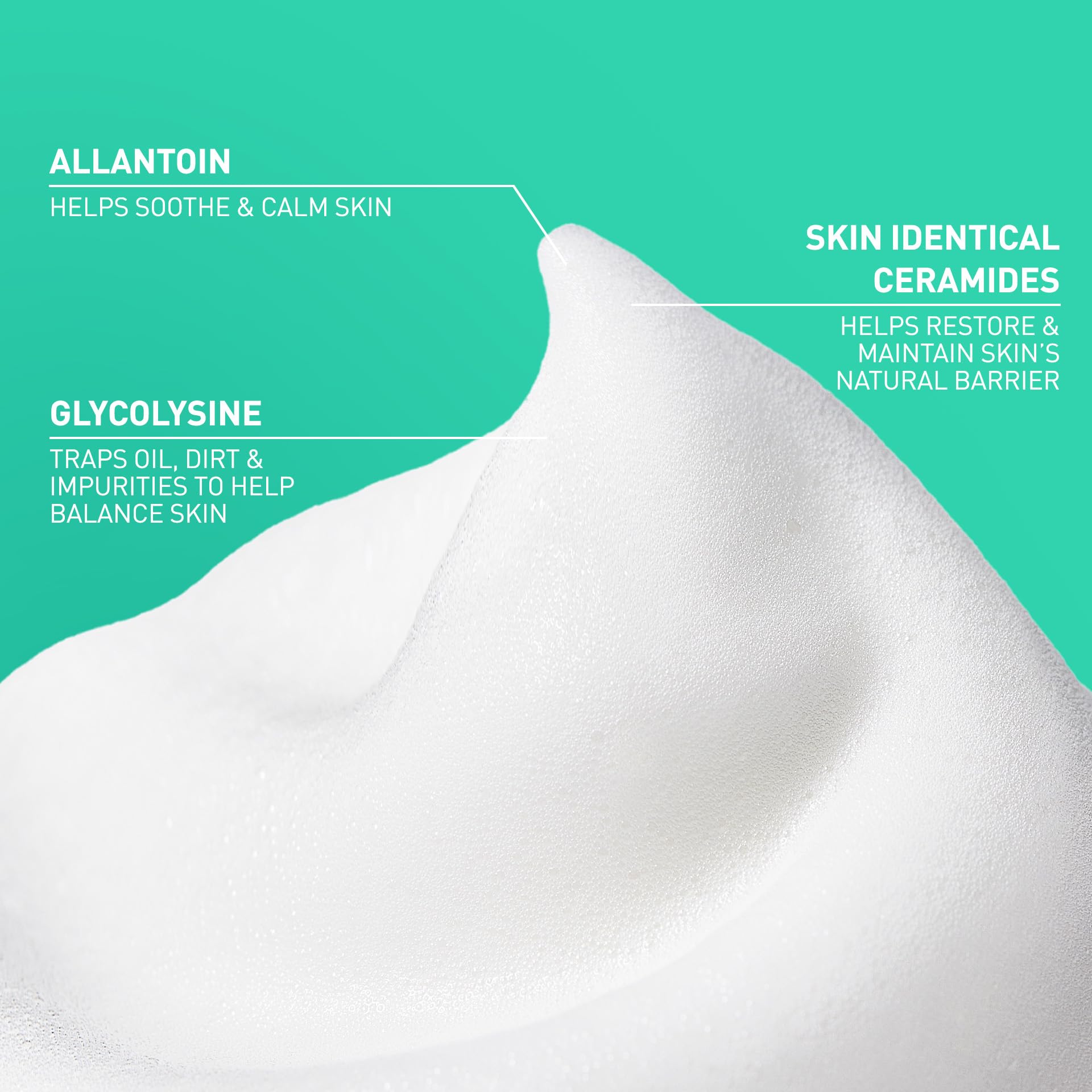 CeraVe Balancing Air Foam Face Wash, Foaming Facial Cleanser For Combination Skin, 8HR Oil Control + 24HR Hydration, Fragrance-Free & Non-Comedogenic, With Glycolysine™ & 3 Essential Ceramides, 8oz - Image 3