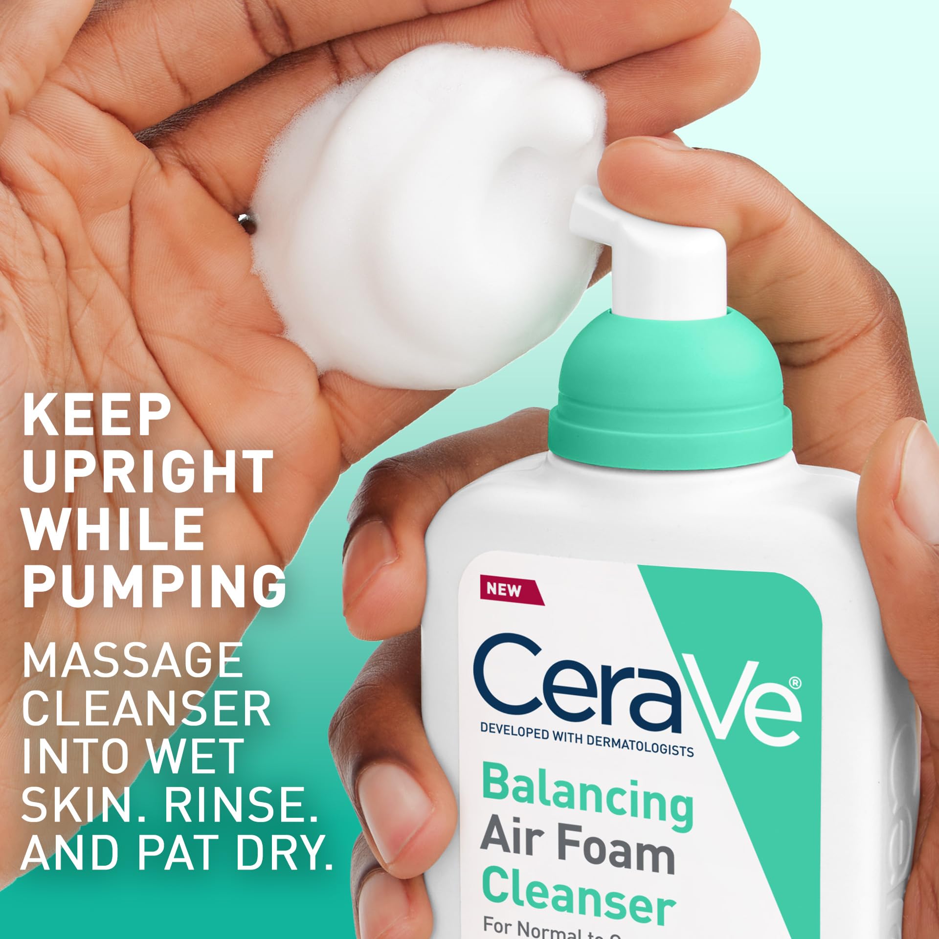 CeraVe Balancing Air Foam Face Wash, Foaming Facial Cleanser For Combination Skin, 8HR Oil Control + 24HR Hydration, Fragrance-Free & Non-Comedogenic, With Glycolysine™ & 3 Essential Ceramides, 8oz - Image 8