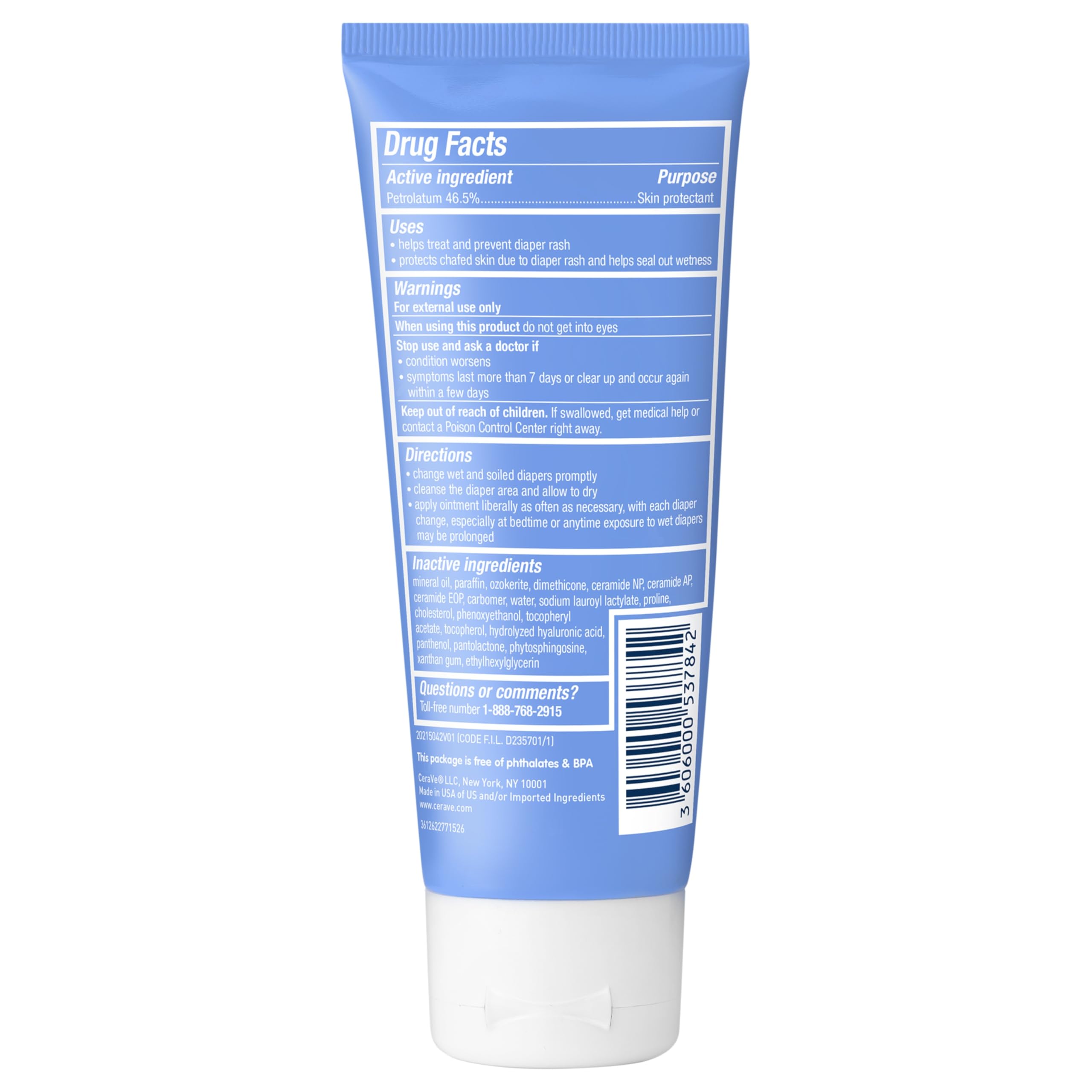 CeraVe Diaper Rash Cream, Baby Healing Ointment for Extra Dry, Cracked Skin, Diaper Cream with Ceramides & Vitamin E, Lanolin, Fragrance, Paraben, Dye, Phthalates & Sulfate Free, 3 Ounce - Image 8
