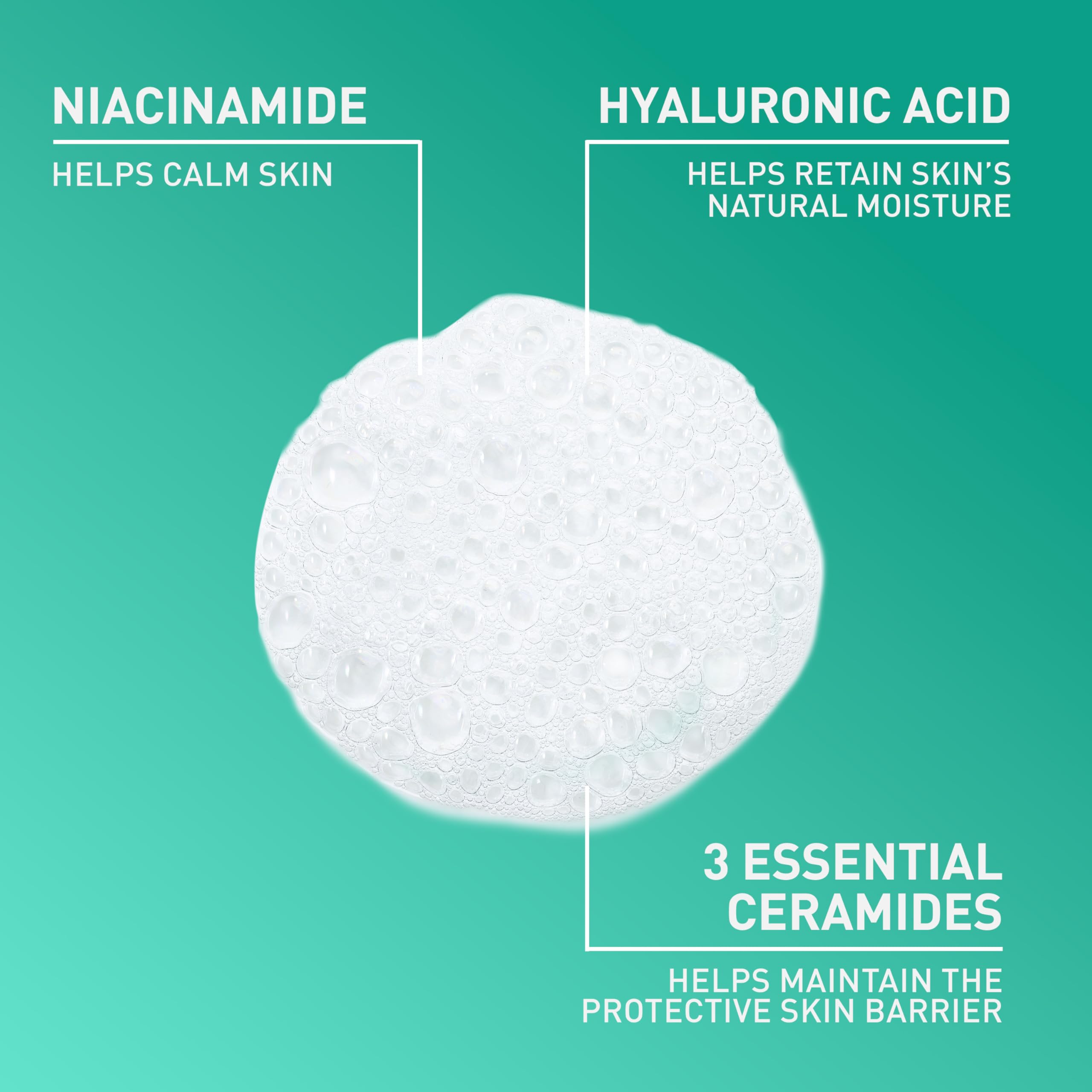 CeraVe Foaming Facial Cleanser, Daily Face Wash for Oily Skin with Hyaluronic Acid, Ceramides, and Niacinamide, Fragrance Free Paraben Free, 12 Fluid Ounce - Image 3