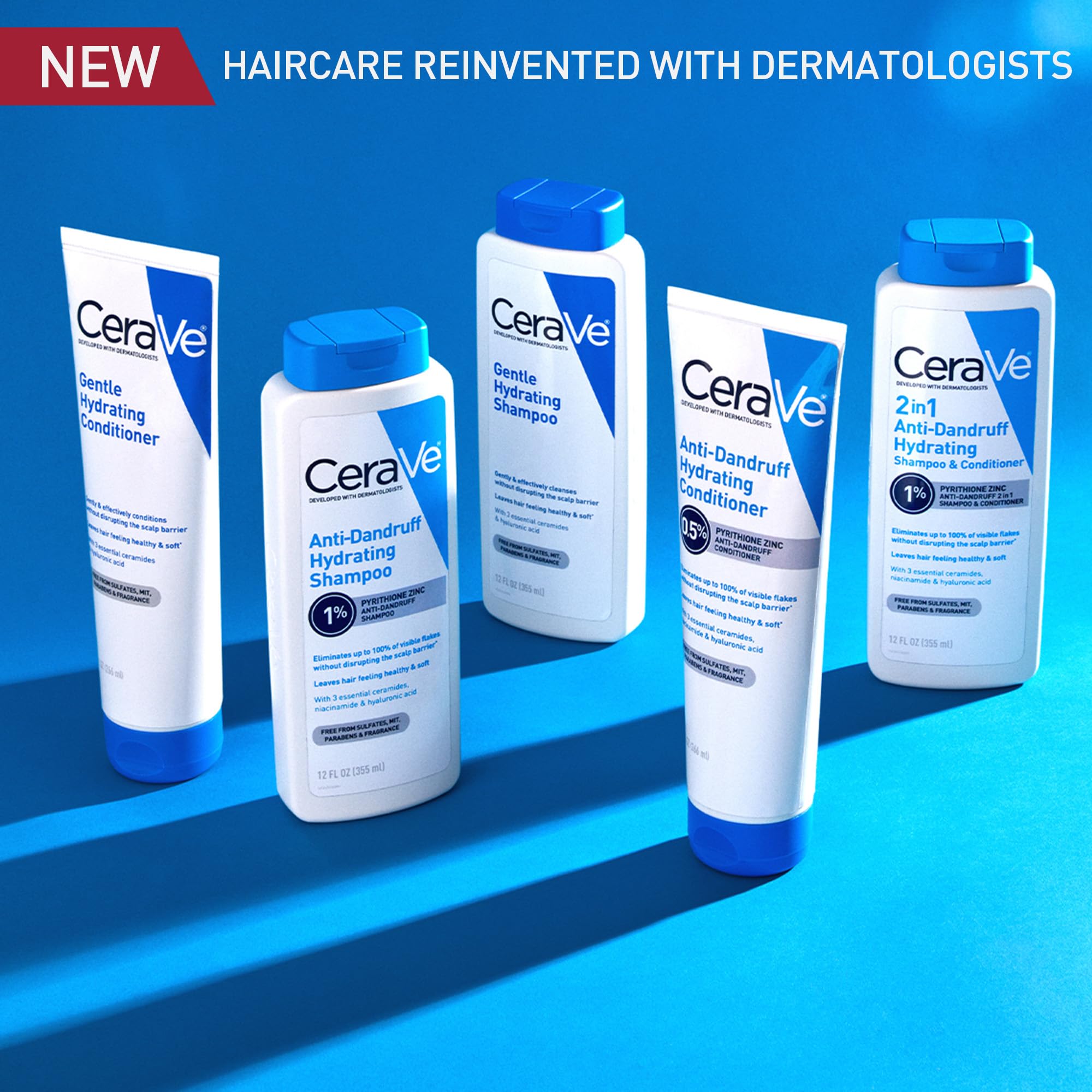 CeraVe Gentle Hydrating Shampoo and Conditioner Set, With Ceramides, Niacinamide & Hyaluronic Acid For Soft, Healthy Looking Hair & Scalp, Sulfate Free & Color Safe, For All Hair Types - Image 8