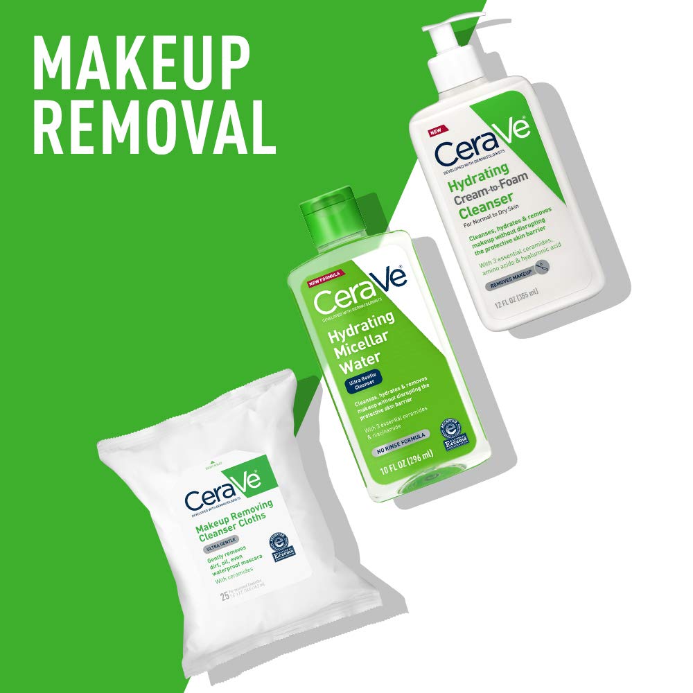 CeraVe Micellar Water, Hydrating Facial Cleanser & Eye Makeup Remover with Niacinamide, Ceramides & Glycerin, Fragrance-Free & Non-Irritating, 10 Fluid Ounces - Image 3