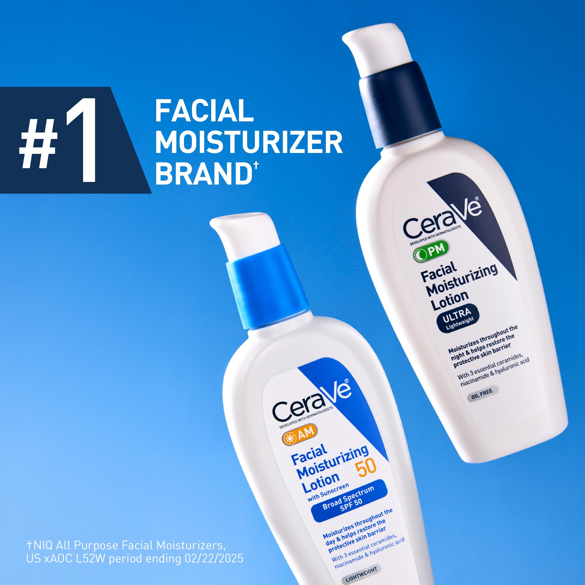 CeraVe PM Facial Moisturizing Lotion, Night Cream with Hyaluronic Acid and Niacinamide, Ultra-Lightweight, Oil-Free Moisturizer for Face, 3 Ounce - Image 7