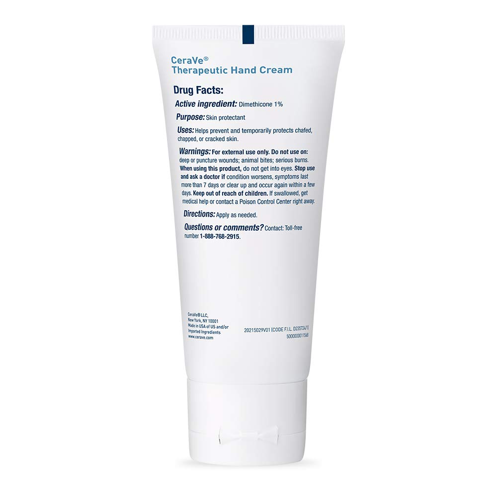 CeraVe Therapeutic Hand Cream for Dry Cracked Hands With Hyaluronic Acid and Niacinamide, Fragrance Free 3 Ounce - Image 7